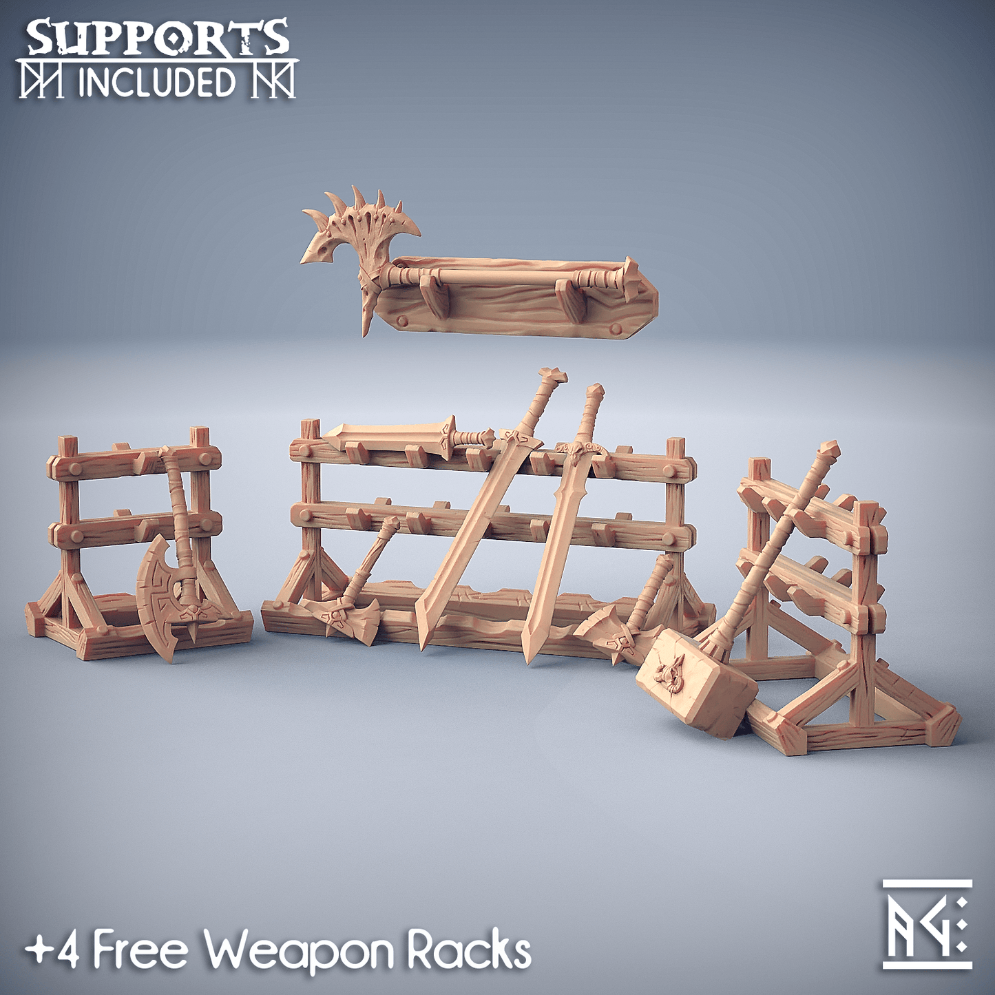 3D Printed Artisan Guild Standalone Barbarian Weapons & Hands Dragonpeak Barbarians 28mm 32mm - 3D Printing Boss 