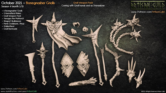 3D Printed Artisan Guild Standalone Hands and Weapons Bonegnasher Gnolls 28mm 32mm - 3D Printing Boss 