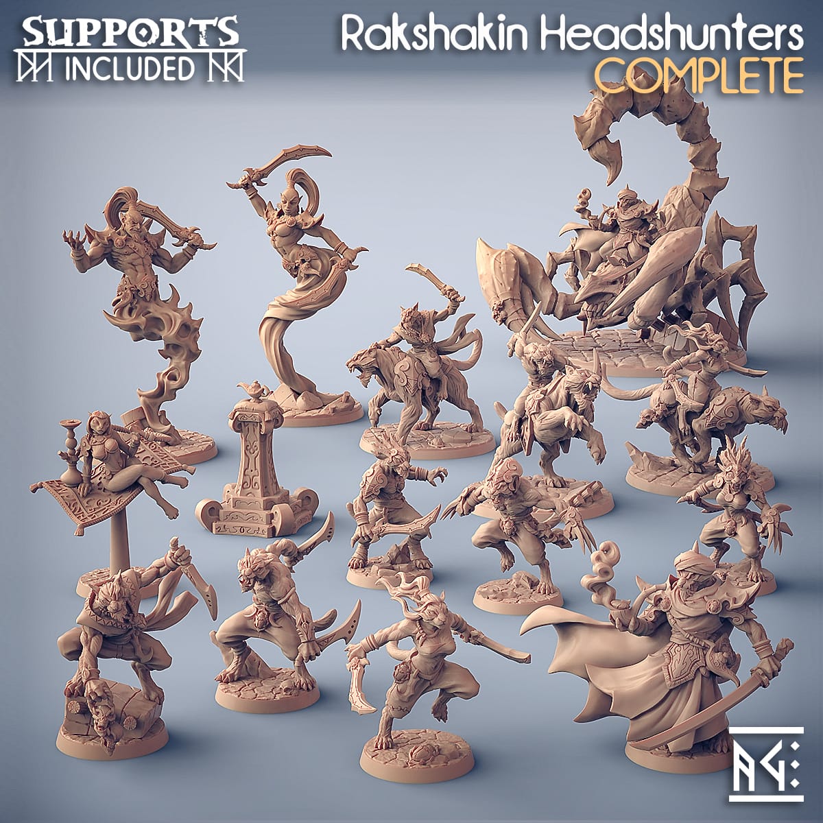 3D Printed Artisan Guild Standalone Rakshakin Weapons Rakshakin Headhunters 28mm 32mm - 3D Printing Boss 