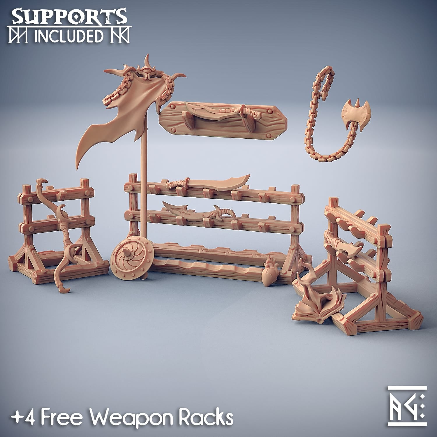 3D Printed Artisan Guild Standalone Weapons & Hands Maneaters Nagarots 28mm 32mm - 3D Printing Boss 