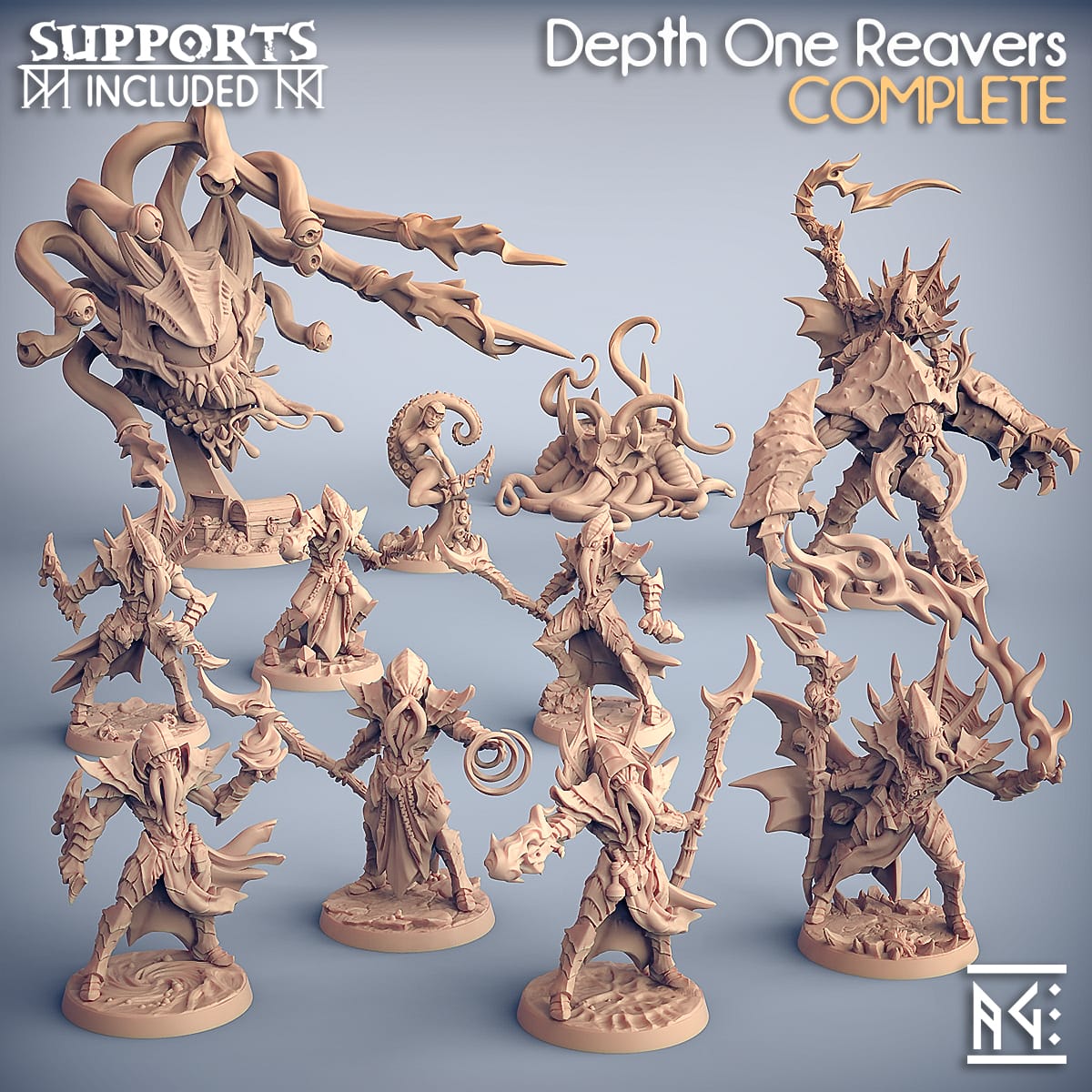 3D Printed Artisan Guild Standalone Weapons and Spells Depth Ones Set 28mm 32mm - 3D Printing Boss 
