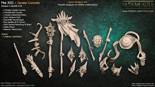 3D Printed Artisan Guild Swamp Gurunda Weapons Swamp Gurunda 28mm 32mm - 3D Printing Boss 