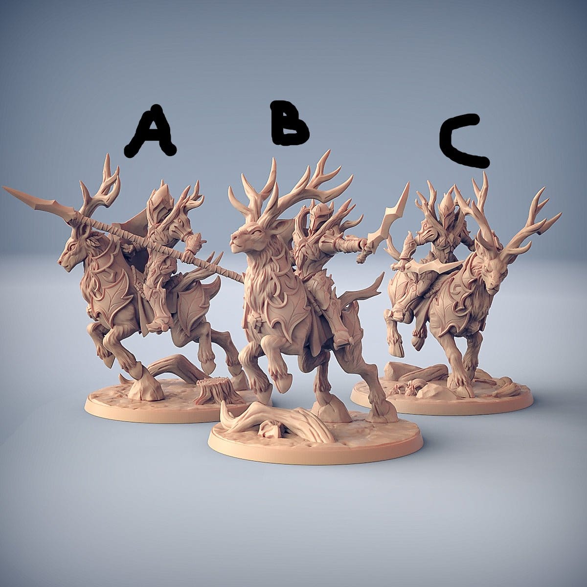 3D Printed Artisan Guild Sylvan Stag Rider Sylvan Knights 28mm 32mm - 3D Printing Boss 
