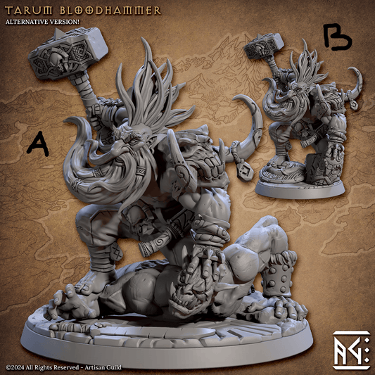 3D Printed Artisan Guild Tarum Bloodhammer Dwarf Berserkers Set 28mm 32mm - 3D Printing Boss 