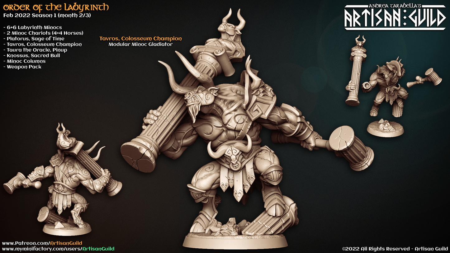 3D Printed Artisan Guild Tavros Colosseum Champion Order of the Labyrinth 28mm 32mm - 3D Printing Boss 