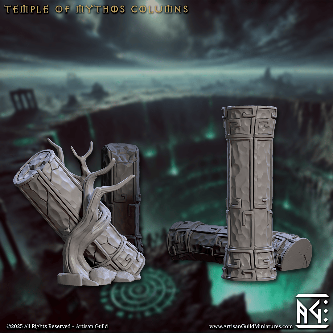 3D Printed Artisan Guild Temple of Mythos Columns Descent into the Hive of the All Seeing 28mm 32mm - 3D Printing Boss 