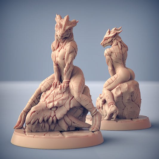 3D Printed Artisan Guild The Lusty Draconian Maid Dragonguard Pinup The Dragonguard 28mm 32mm - 3D Printing Boss 