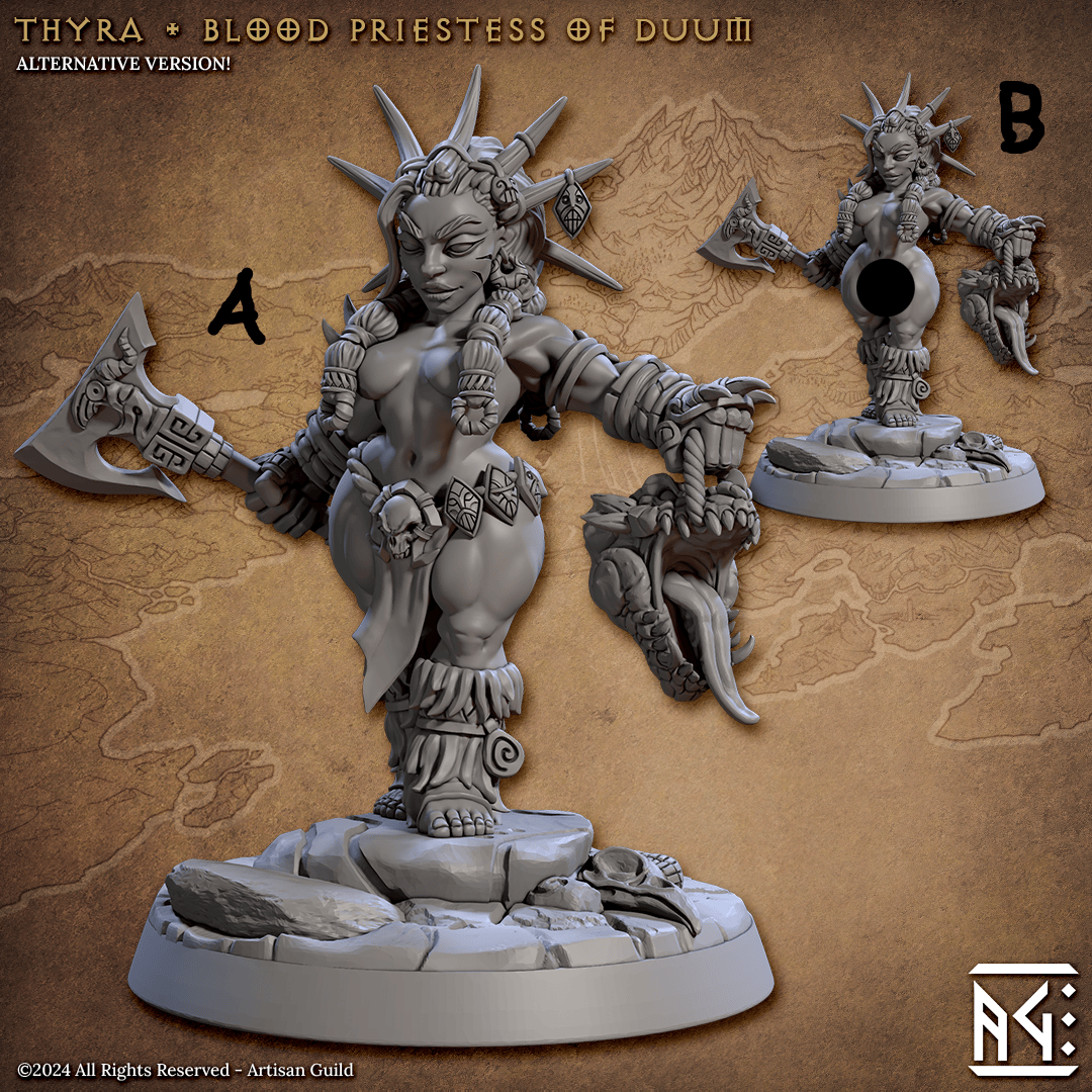 3D Printed Artisan Guild Thyra Blood Priestess of Duum Dwarf Berserkers Set 28mm 32mm - 3D Printing Boss 