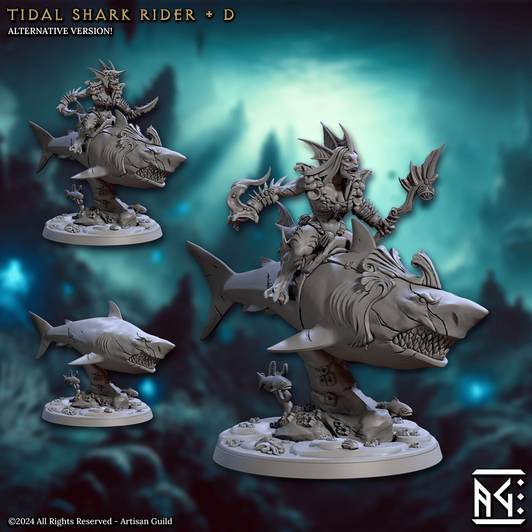 3D Printed Artisan Guild Tidal Sharks Riders Mirmidons of the Death Tide 28mm 32mm - 3D Printing Boss 