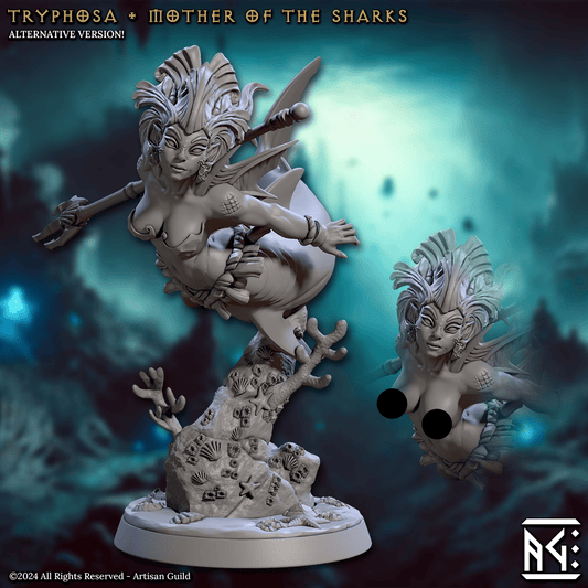3D Printed Artisan Guild Tryphosa Mother of the Sharks Mirmidons of the Death Tide 28mm 32mm - 3D Printing Boss 