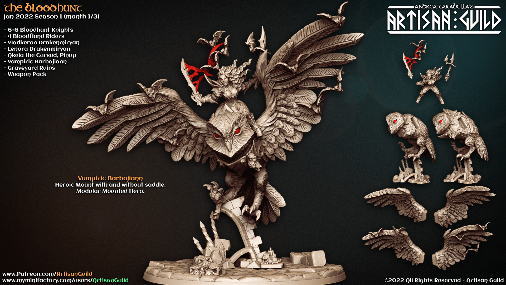 3D Printed Artisan Guild Vampiric Barbajiann The Bloodhunt 28mm 32mm - 3D Printing Boss 