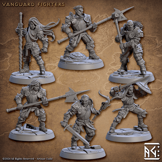 3D Printed Artisan Guild Vanguard Fighters Vanguard Fighters Set 28mm 32mm - 3D Printing Boss 