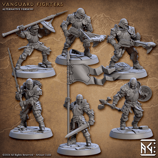 3D Printed Artisan Guild Vanguard Fighters Vanguard Fighters Set 28mm 32mm - 3D Printing Boss 