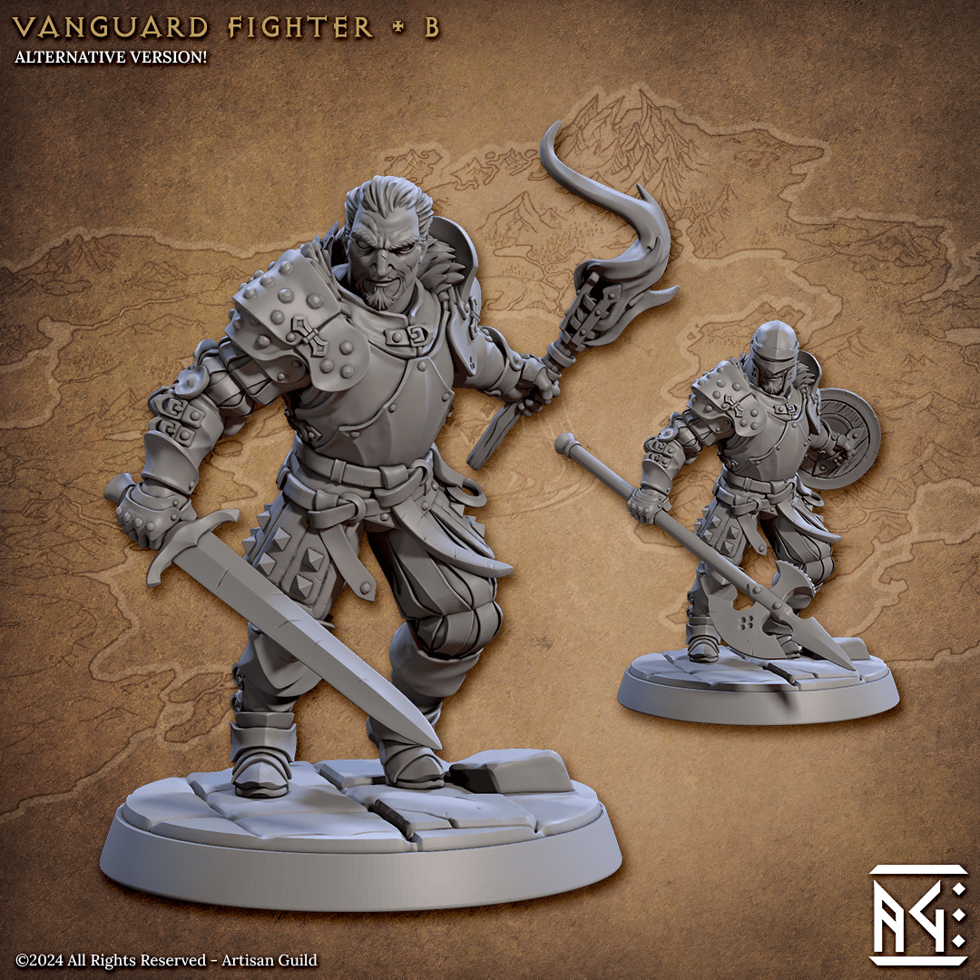 3D Printed Artisan Guild Vanguard Fighters Vanguard Fighters Set 28mm 32mm - 3D Printing Boss 