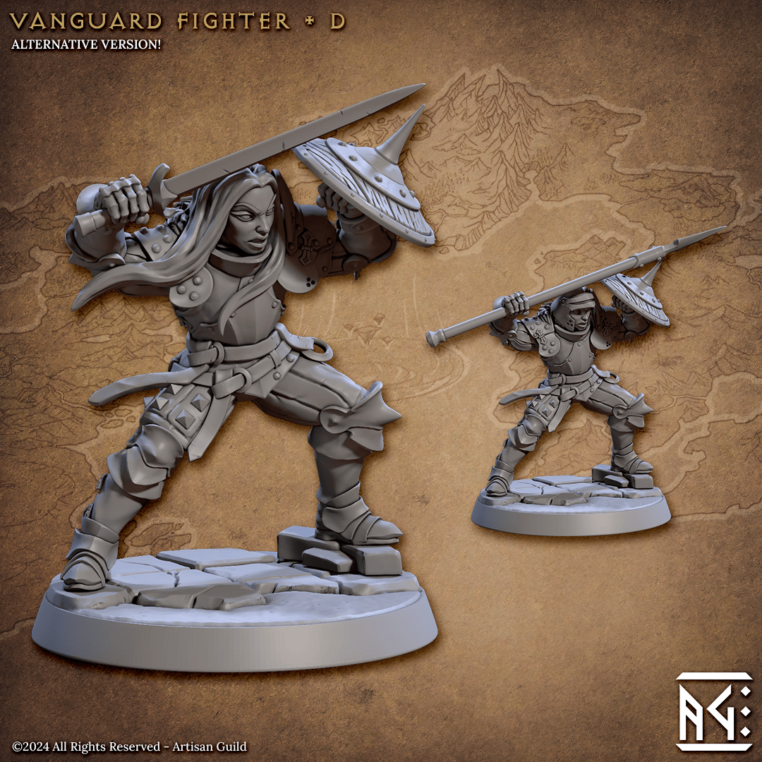 3D Printed Artisan Guild Vanguard Fighters Vanguard Fighters Set 28mm 32mm - 3D Printing Boss 