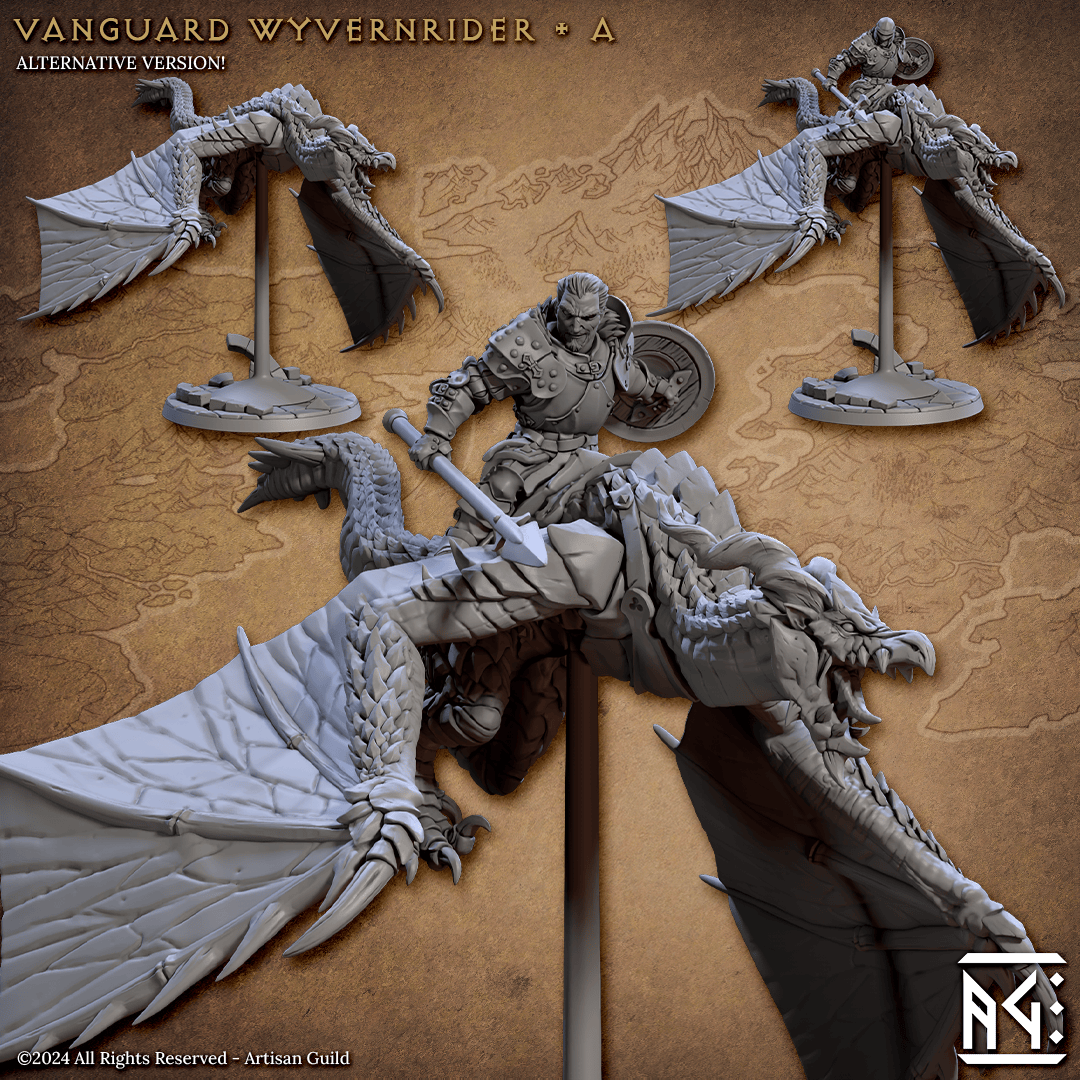 3D Printed Artisan Guild Vanguard Wyvernriders Vanguard Fighters Set 28mm 32mm - 3D Printing Boss 