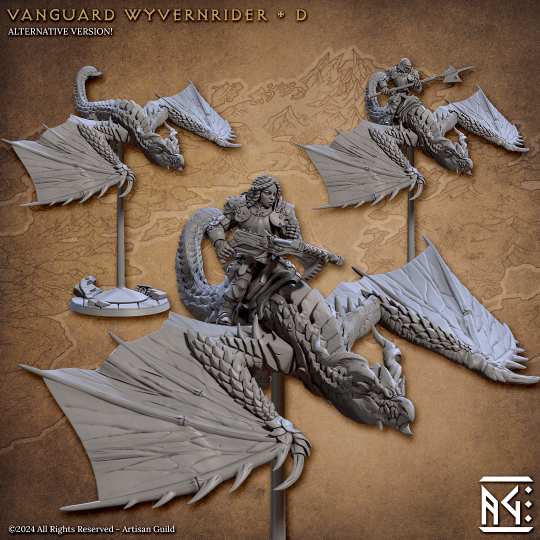 3D Printed Artisan Guild Vanguard Wyvernriders Vanguard Fighters Set 28mm 32mm - 3D Printing Boss 