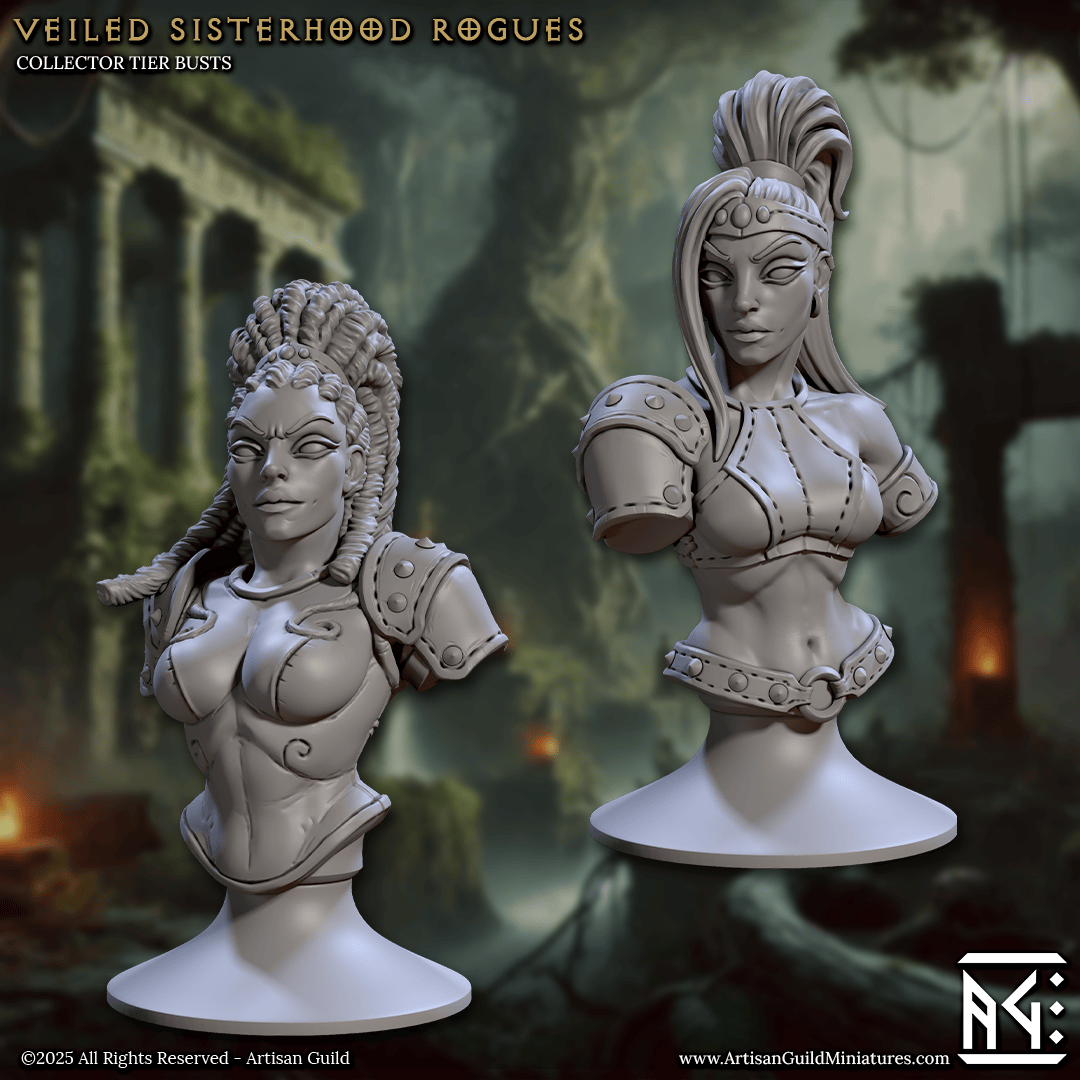 3D Printed Artisan Guild Veiled Sisterhood Bust Set 28mm 32mm - 3D Printing Boss 