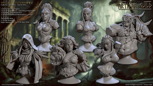 3D Printed Artisan Guild Veiled Sisterhood Bust Set 28mm 32mm - 3D Printing Boss 