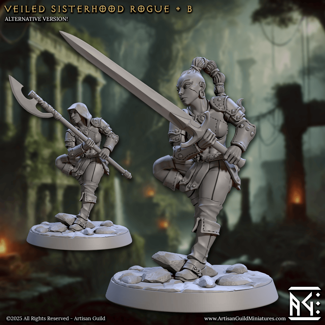 3D Printed Artisan Guild Veiled Sisterhood Rogues Veiled Sisterhood Set 28mm 32mm - 3D Printing Boss 