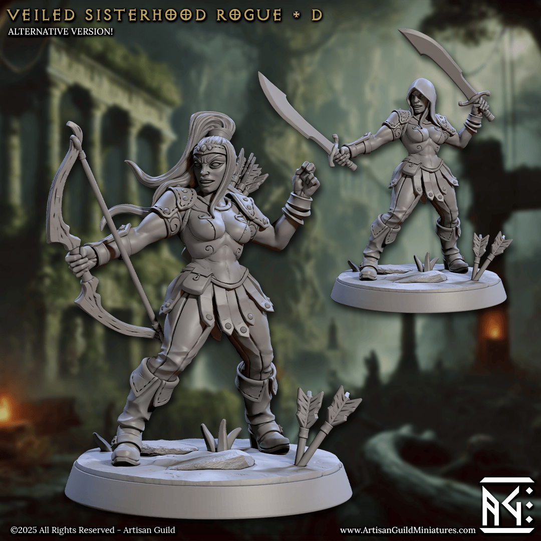 3D Printed Artisan Guild Veiled Sisterhood Rogues Veiled Sisterhood Set 28mm 32mm - 3D Printing Boss 