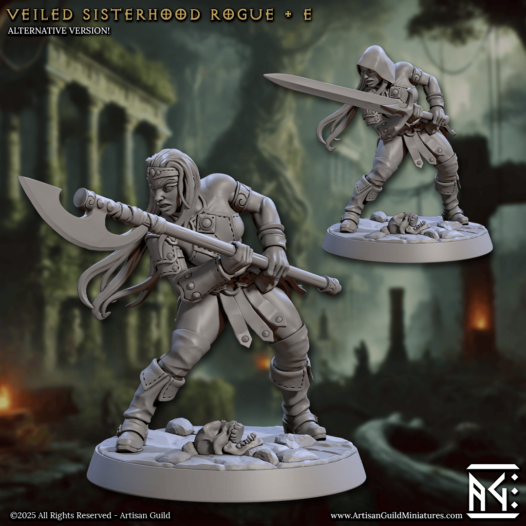 3D Printed Artisan Guild Veiled Sisterhood Rogues Veiled Sisterhood Set 28mm 32mm - 3D Printing Boss 