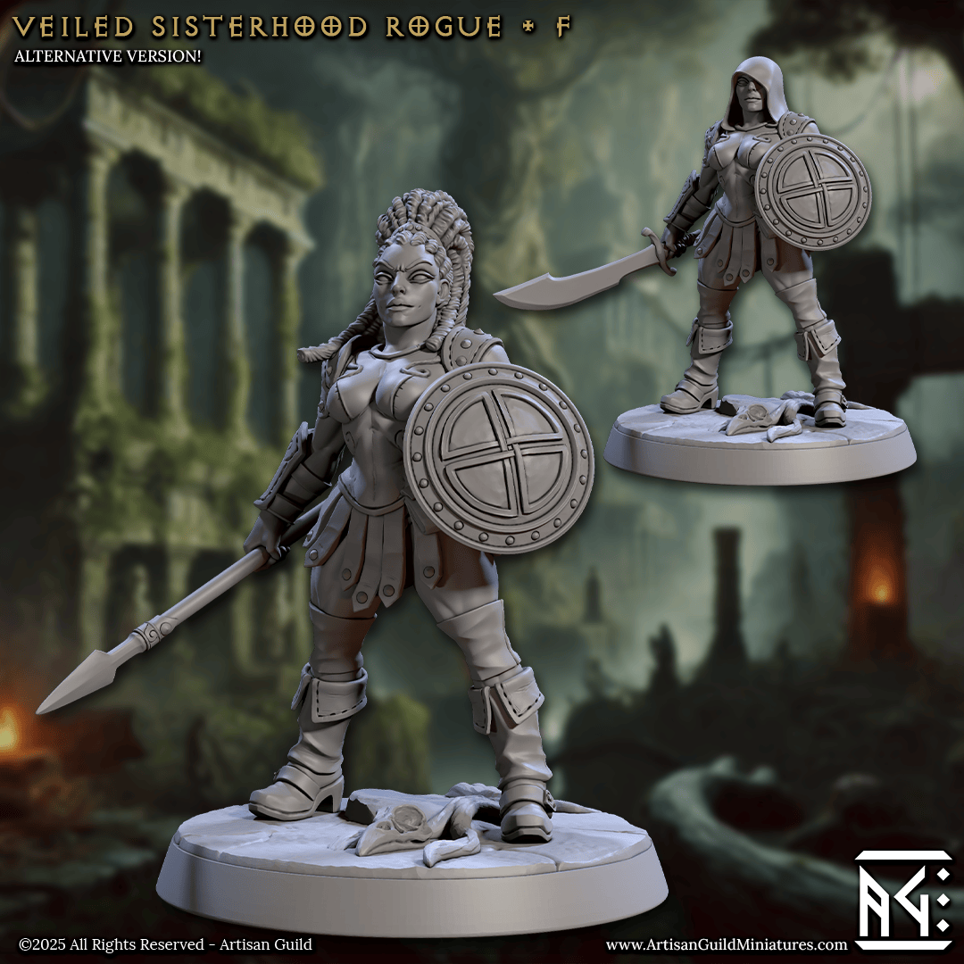 3D Printed Artisan Guild Veiled Sisterhood Rogues Veiled Sisterhood Set 28mm 32mm - 3D Printing Boss 