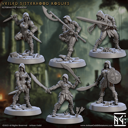 3D Printed Artisan Guild Veiled Sisterhood Rogues Veiled Sisterhood Set 28mm 32mm - 3D Printing Boss 