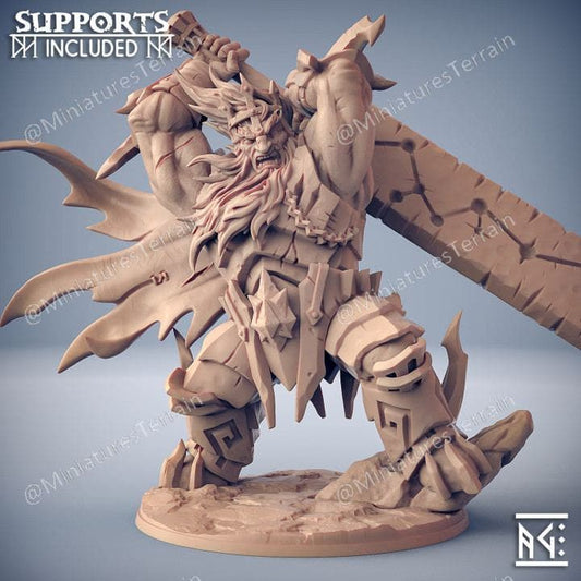 3D Printed Artisan Guild Vulkarion Fire Jotunn Champion Epic Bosses 28mm 32mm - 3D Printing Boss 
