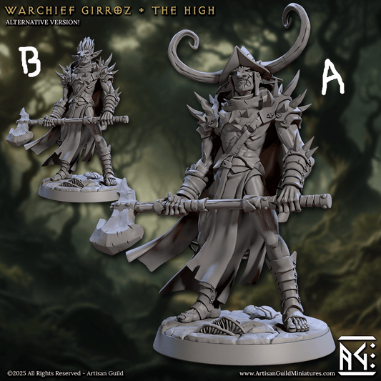 3D Printed Artisan Guild Warchief Girroz The High Faldorn Hobgoblin Set 28mm 32mm - 3D Printing Boss 