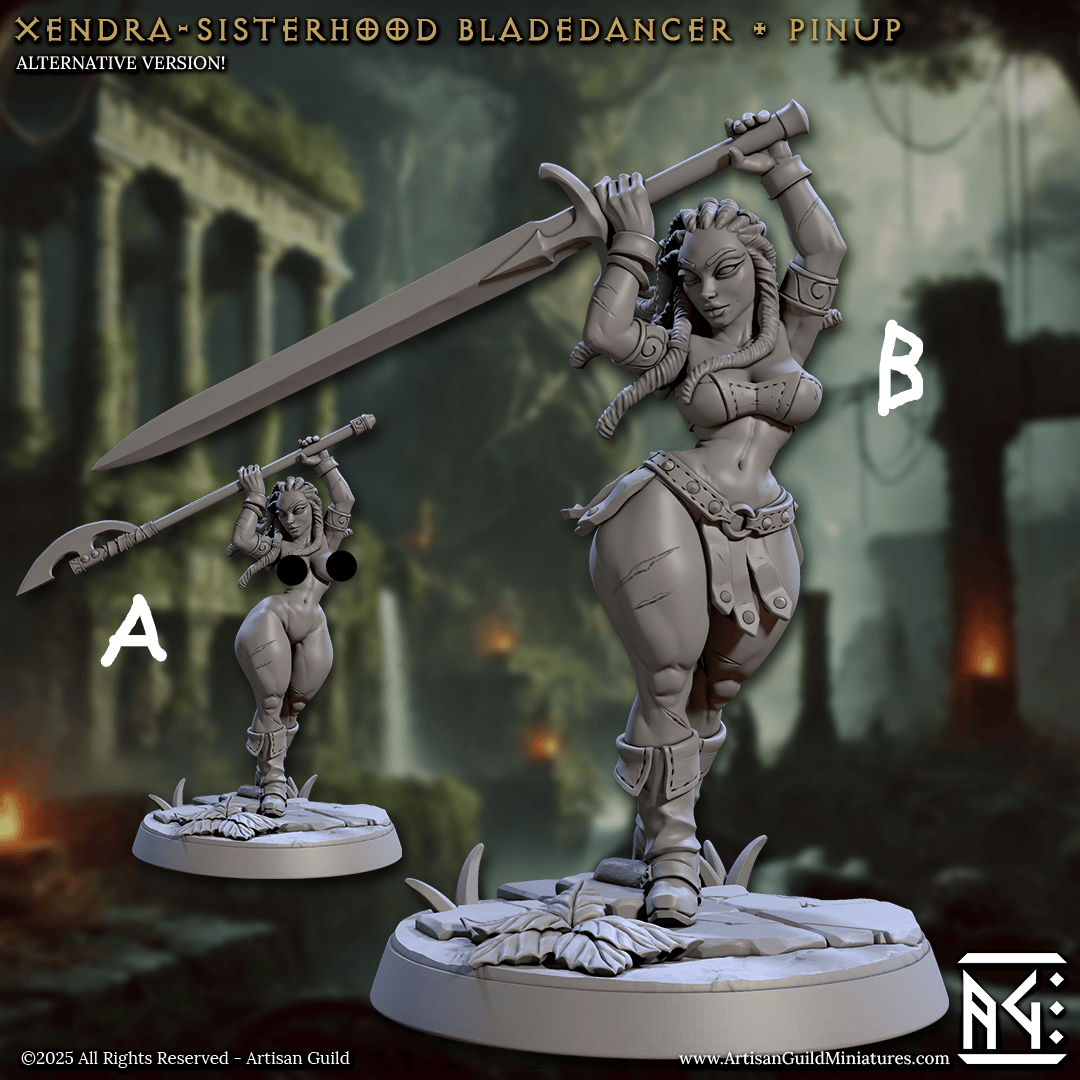 3D Printed Artisan Guild Xendra - Sisterhood Bladedancer Veiled Sisterhood Set 28mm 32mm - 3D Printing Boss 