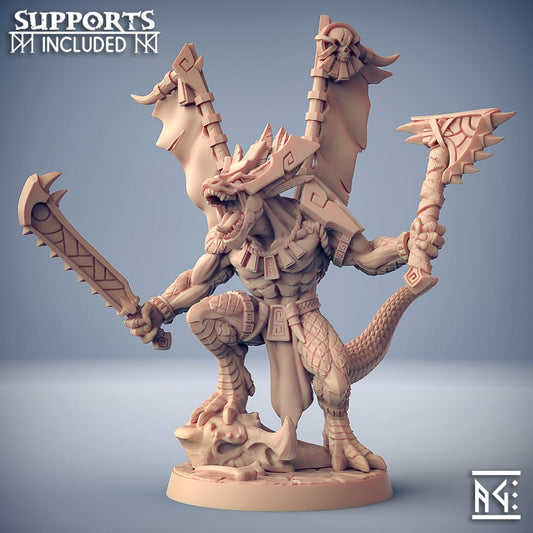 3D Printed Artisan Guild Xoltoa Goldmaw Lizard Prince Goldmaw Lizard Prince Lizards Set 28mm 32mm - 3D Printing Boss 