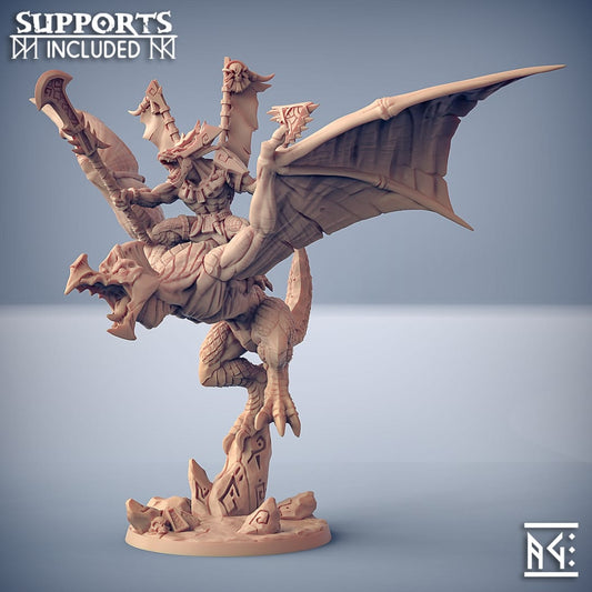 3D Printed Artisan Guild Xoltoa on Sky Terror Goldmaw Lizard Prince Lizards Set 28mm 32mm - 3D Printing Boss 
