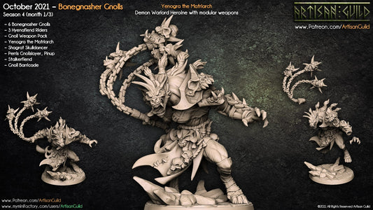 3D Printed Artisan Guild Yenogra the Matriarch Bonegnasher Gnolls 28mm 32mm - 3D Printing Boss 