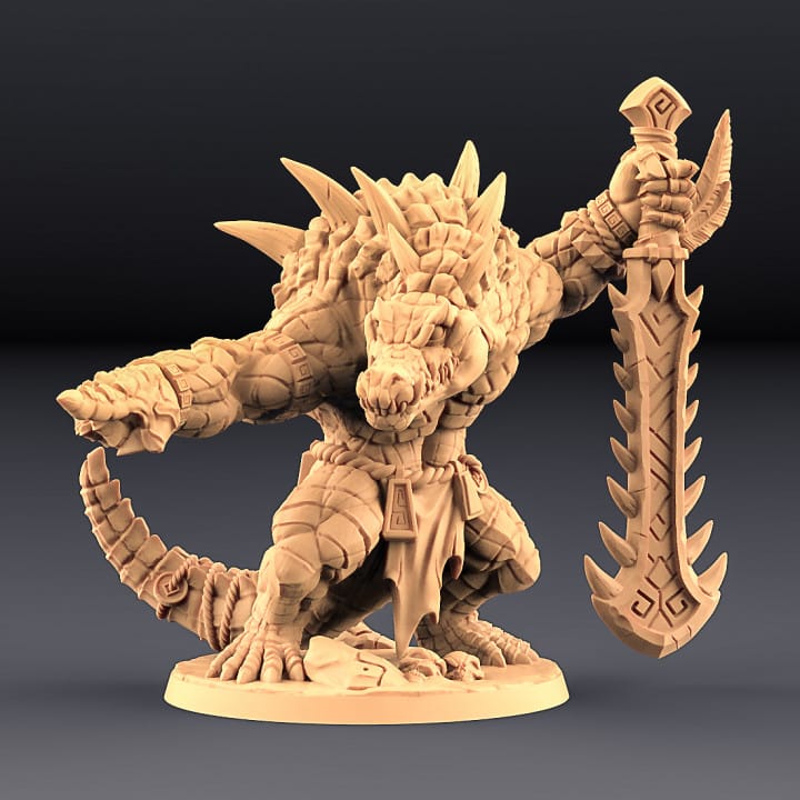3D Printed Artisan Guild Zantharot Lizard Champion Epic Bosses 28mm 32mm - 3D Printing Boss 