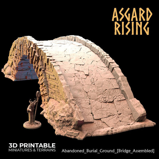 3D Printed Asgard Rising Abandoned Burial Ground Bridges 28 32 mm Wargaming DnD - 3D Printing Boss 