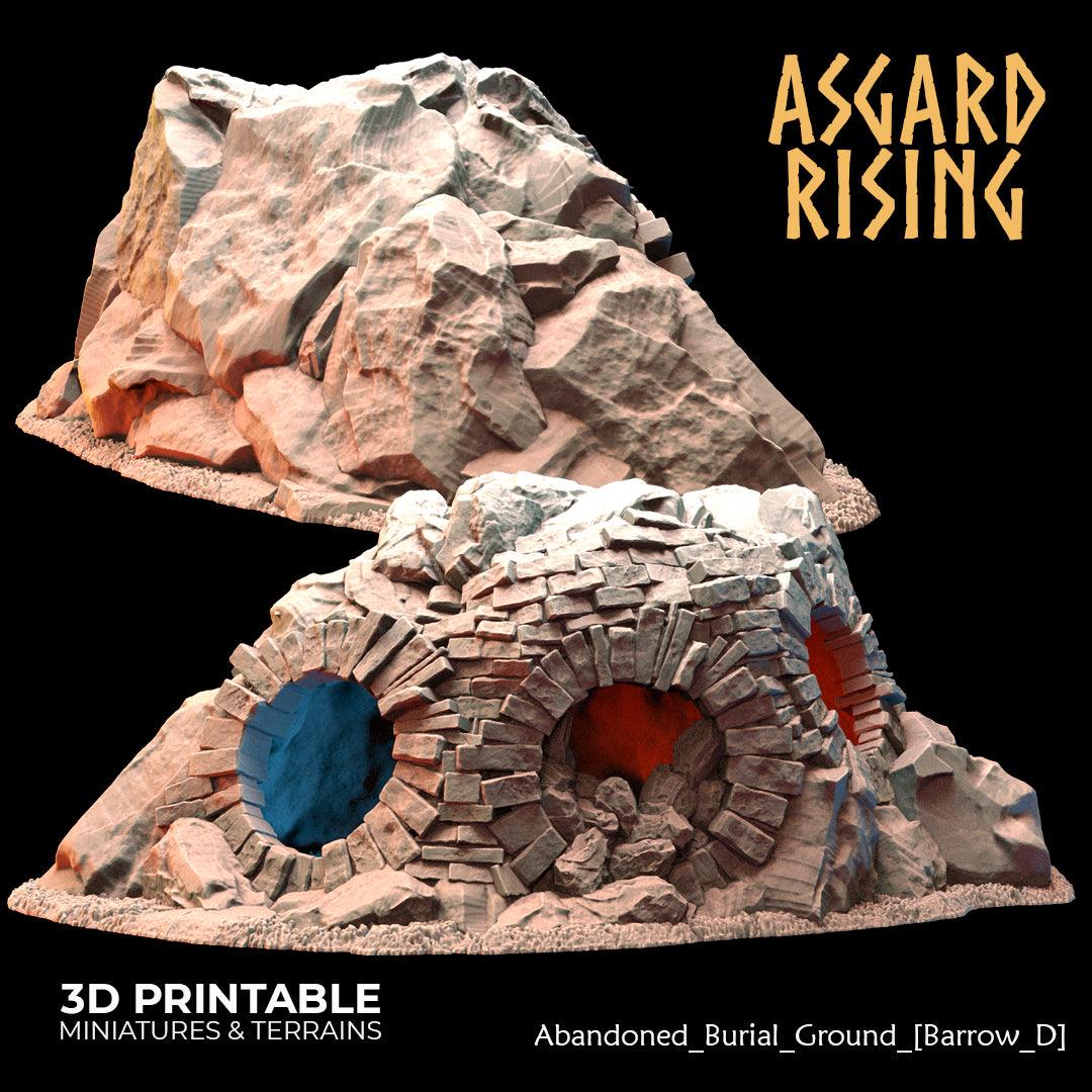 3D Printed Asgard Rising Abandoned Burial Ground Burrows 28 32 mm Wargaming DnD - 3D Printing Boss 