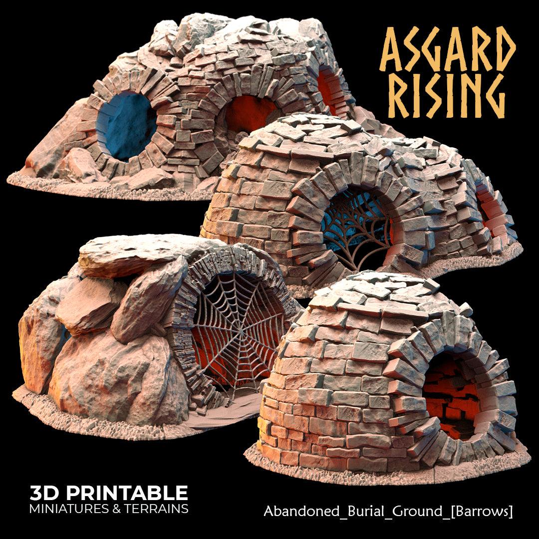 3D Printed Asgard Rising Abandoned Burial Ground Burrows 28 32 mm Wargaming DnD - 3D Printing Boss 