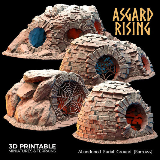 3D Printed Asgard Rising Abandoned Burial Ground Burrows 28 32 mm Wargaming DnD - 3D Printing Boss 