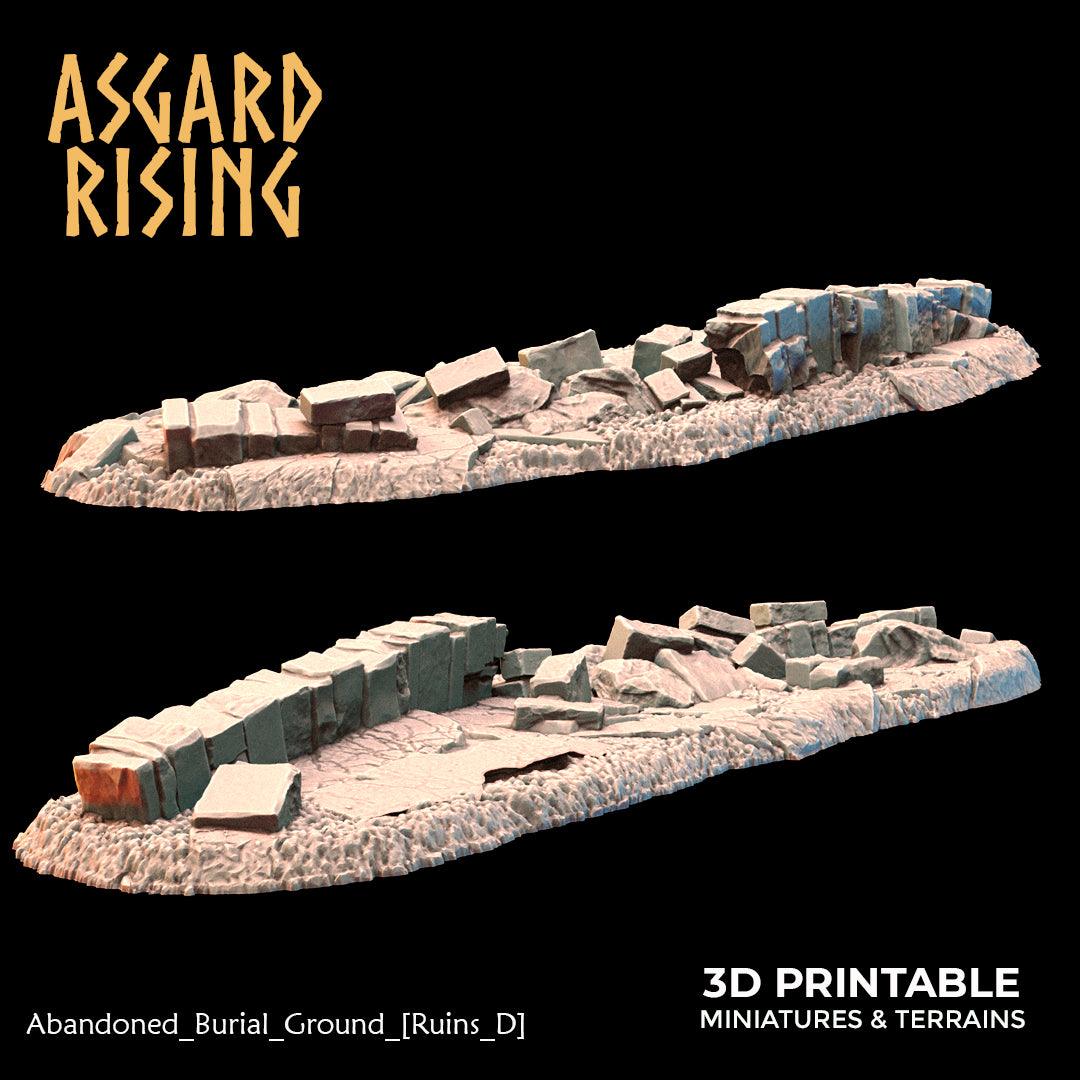3D Printed Asgard Rising Abandoned Burial Ground Ruins 28 32 mm Wargaming DnD - 3D Printing Boss 