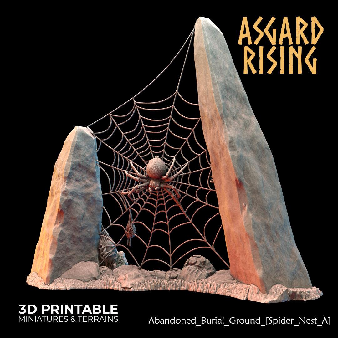 3D Printed Asgard Rising Abandoned Burial Ground Spider Nests 28 32 mm Wargaming DnD - 3D Printing Boss 