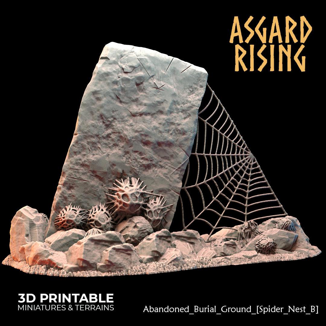 3D Printed Asgard Rising Abandoned Burial Ground Spider Nests 28 32 mm Wargaming DnD - 3D Printing Boss 