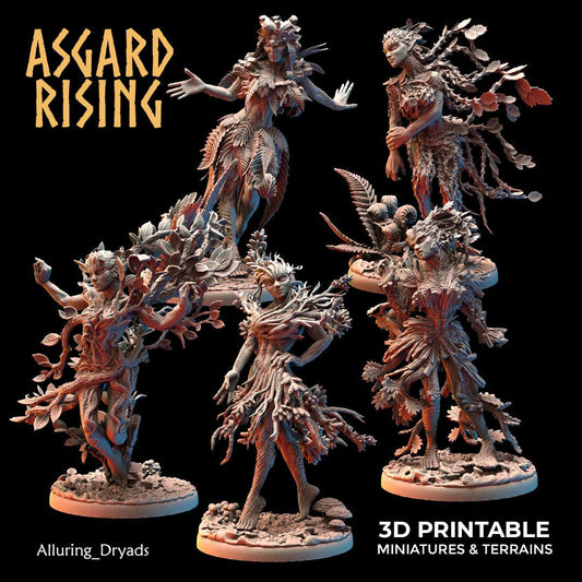3D Printed Asgard Rising Alluring Dryads 28 32 mm Wargaming DnD - 3D Printing Boss 
