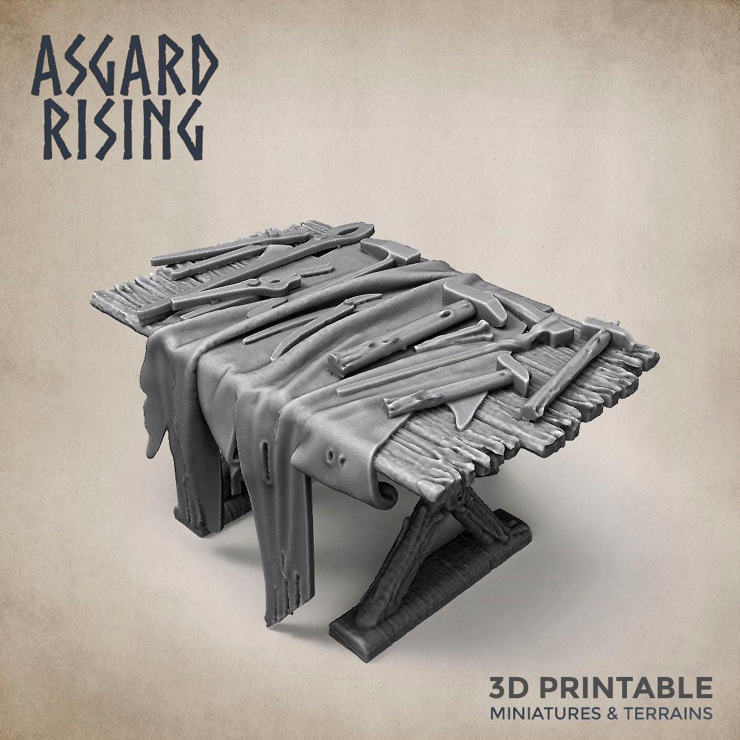 3D Printed Asgard Rising Blacksmith Forge Anvil Props Set 28 32 mm Wargaming DnD - 3D Printing Boss 