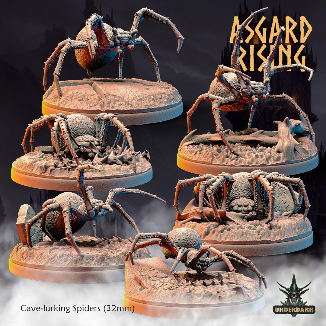 3D Printed Asgard Rising Cave-Lurking Spiders Set 2 28 32 mm Wargaming DnD - 3D Printing Boss 