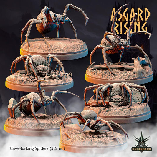 3D Printed Asgard Rising Cave-Lurking Spiders Set 2 28 32 mm Wargaming DnD - 3D Printing Boss 