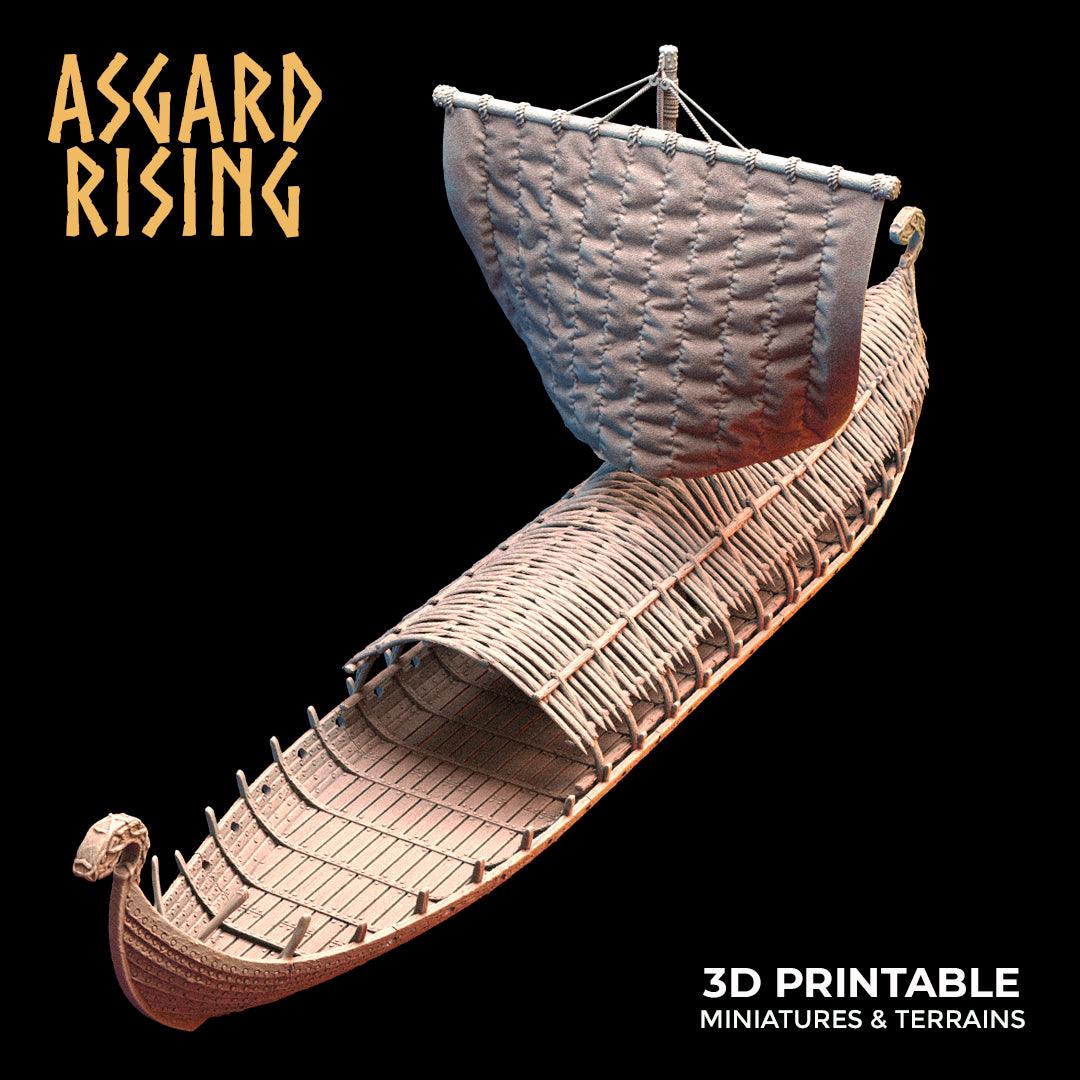 3D Printed Asgard Rising Expedition Drakkars Ship 28 32 mm Wargaming DnD - 3D Printing Boss 