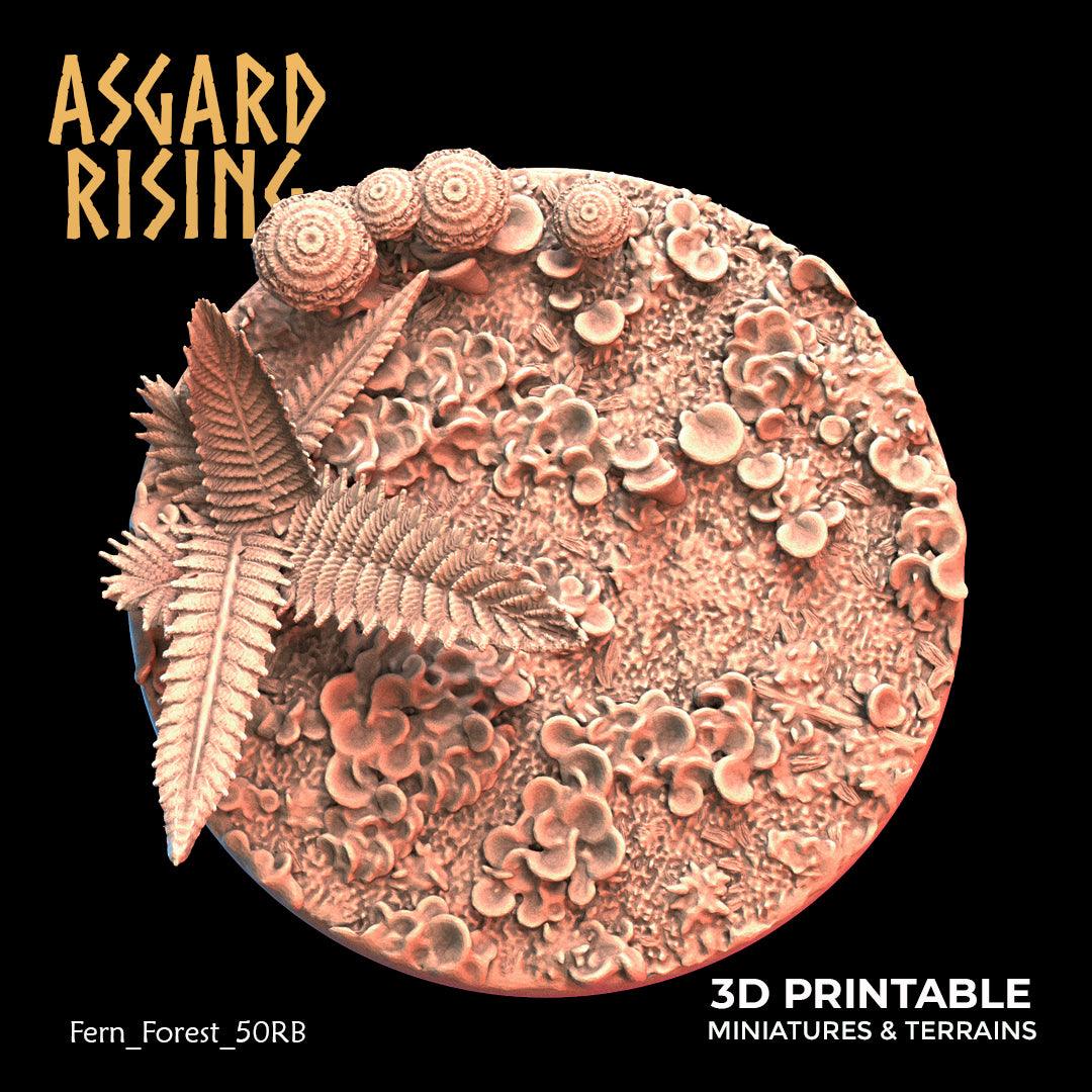 3D Printed Asgard Rising Fern Forest - 50mm Round Base  Wargaming DnD - 3D Printing Boss 