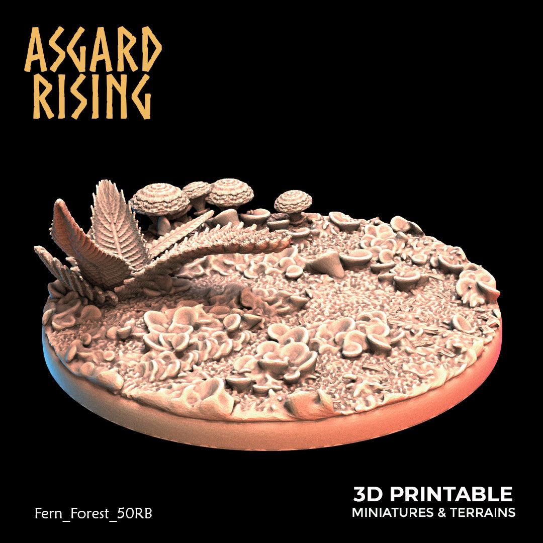 3D Printed Asgard Rising Fern Forest - 50mm Round Base  Wargaming DnD - 3D Printing Boss 