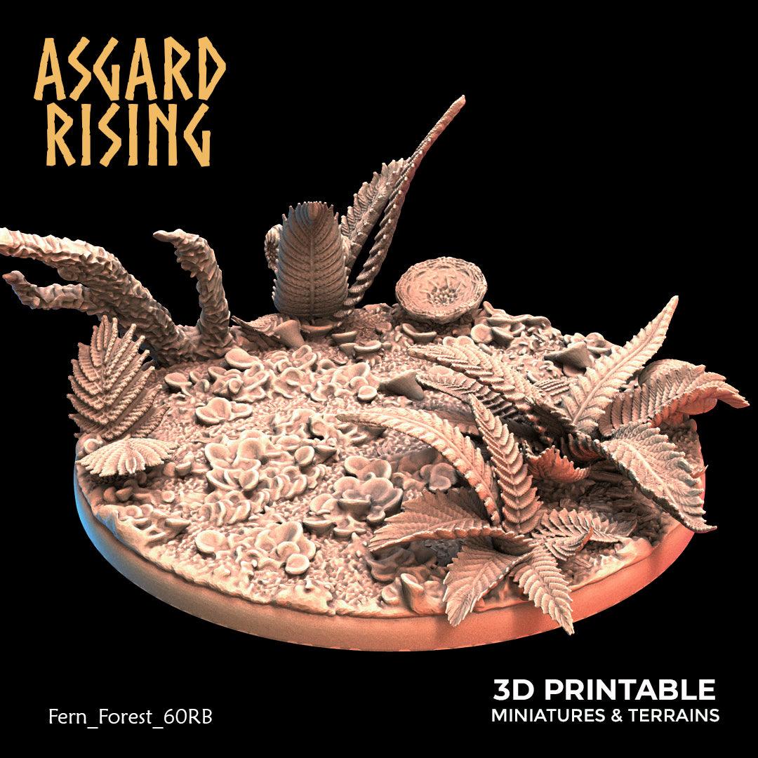 3D Printed Asgard Rising Fern Forest - 60mm Round Base Wargaming DnD - 3D Printing Boss 